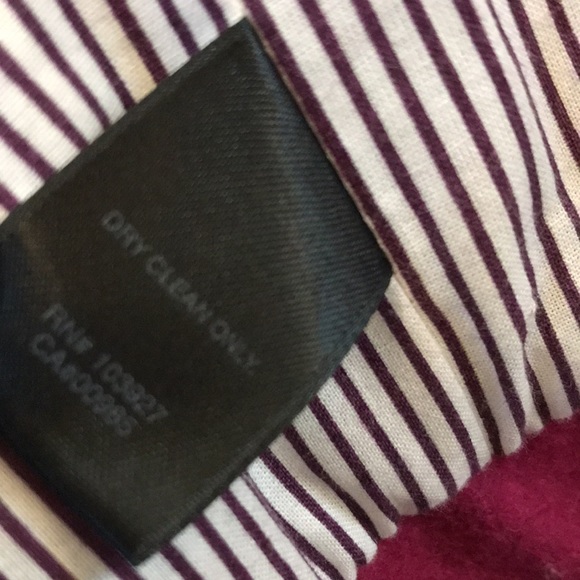 Marc Jacobs Sz 4 jacket raspberry magenta wool button snaps striped sleeves - Picture 14 of 14